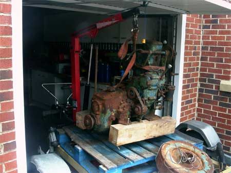 Detail of barn-find Bolinder 1051
